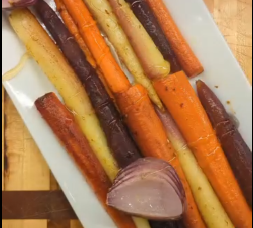 Sweet Heat Fusion Roasted Carrots